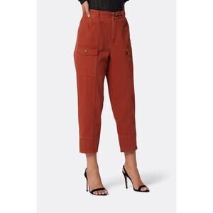 NWT Joie HADIYA Cargo Pocket Cropped Pants D-Ring Belted Waist Jeans 12